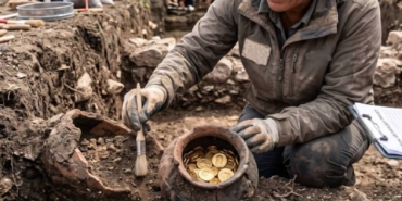 Almanya'da tarlada bulunan 1900 yıllık Roma gümüş sikkeleri müzede sergileniyor
